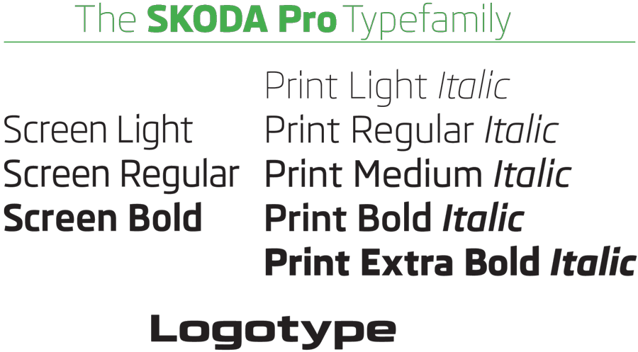 SKODA custom Type Family by Mota Italic
